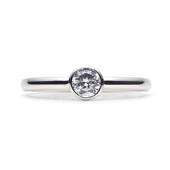 Plain Engagement Ring K18 WHITE GOLD0.3ct)