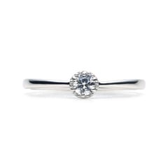 Floral Engagement Ring K18 WHITE GOLD0.15ct)