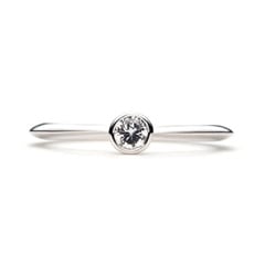 Plain Engagement Ring Ver.2 K18 WHITE GOLD0.15ct)