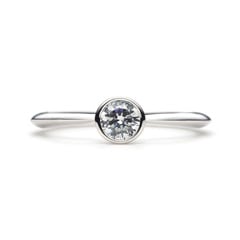 Plain Engagement Ring Ver.2 K18 WHITE GOLD0.3ct)