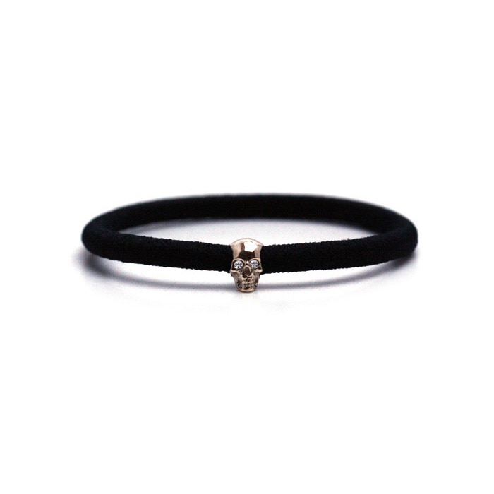 Skull Rubber Bracelet / K10 & Diamond