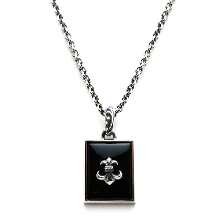 Square Onyx Necklace/ Lily