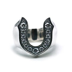 WHITE CZ SMALL HORSESHOE RING