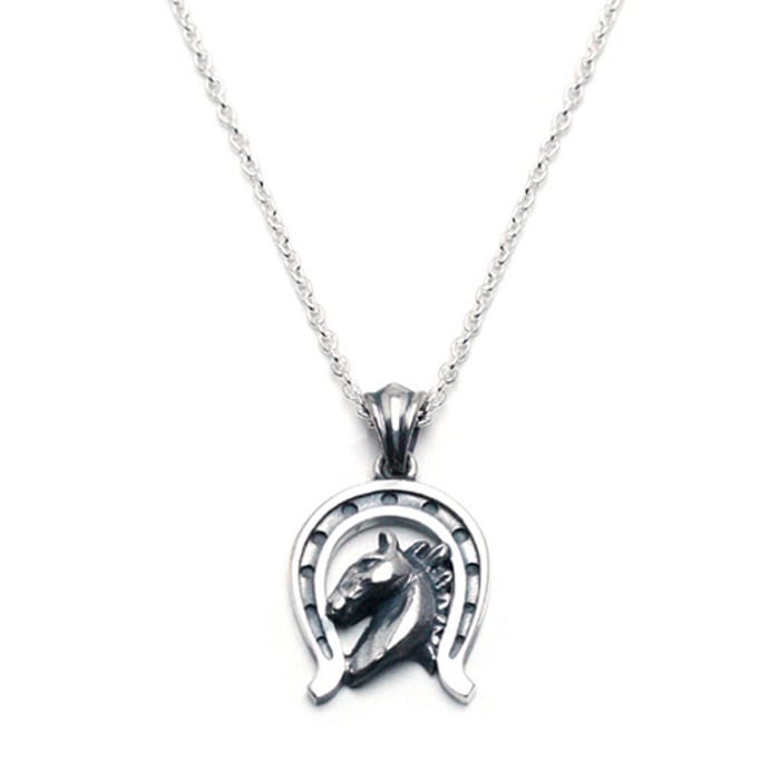 LUCKY HORSESHOE Necklace / Horse Silver