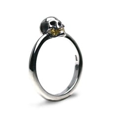 Small Skull Ring / Silver & K18Gold