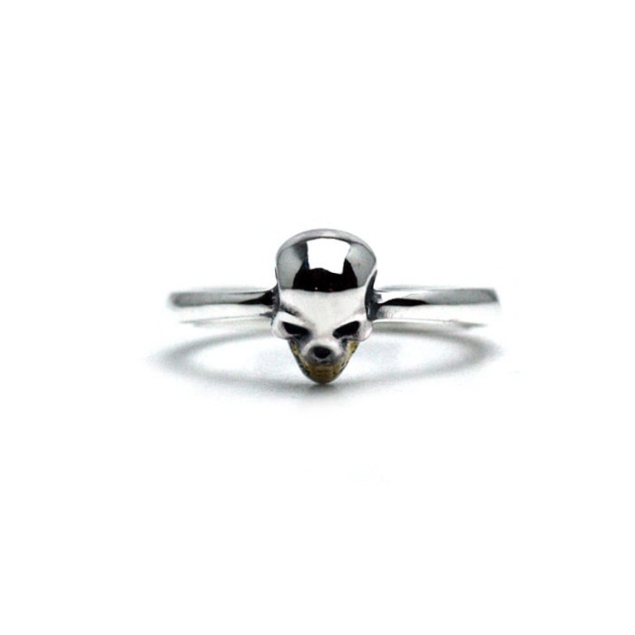Small Skull Ring / Silver & K18Gold