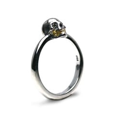 Small Skull Ring / Silver & K18Gold(Diamond)