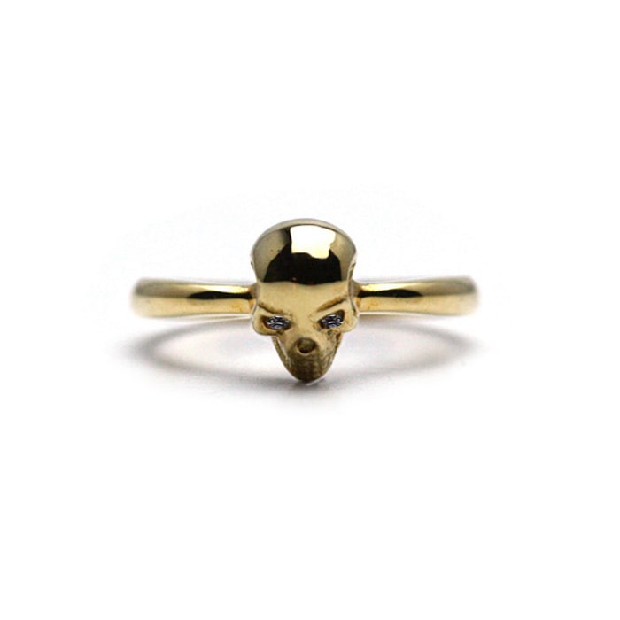 Small Skull Ring / K18Gold & Diamond