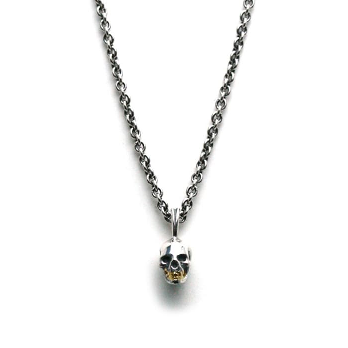 Small Skull Necklace / Silver & K18Gold