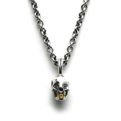 Small Skull Necklace / Silver & K18Gold(Diamond)