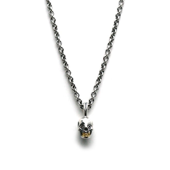 Small Skull Necklace / Silver & K18Gold(Diamond)