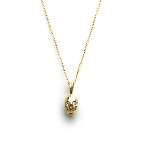 Small Skull Necklace / K18Gold & Diamond