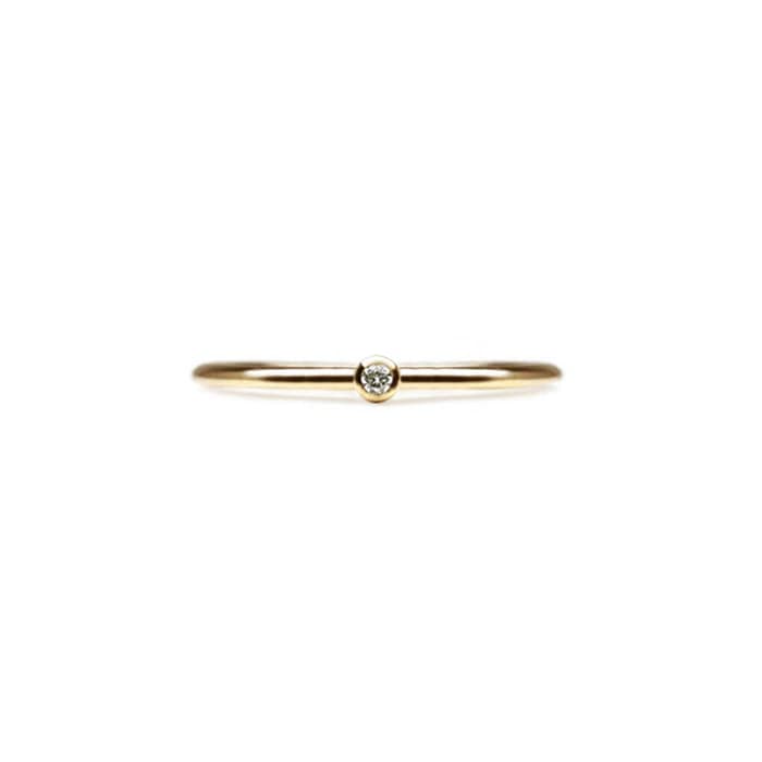 Tiny Diamond Ring / K18イエローゴールド