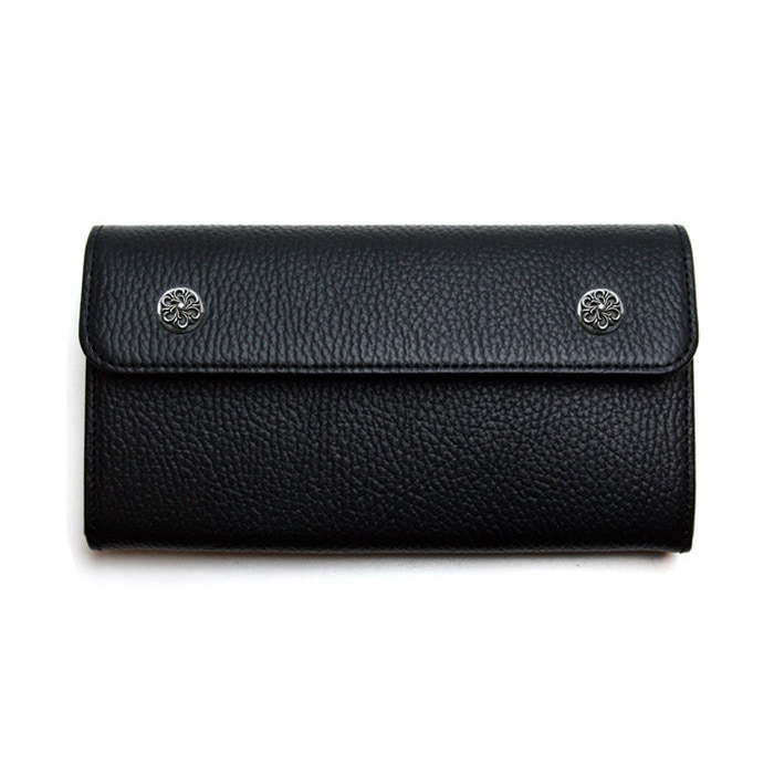 ArgentGleam Classic Long Wallet / フラワーボタン