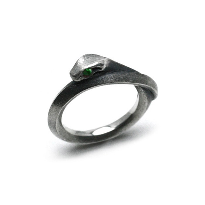 Snake Single Ring / エメラルドグラス