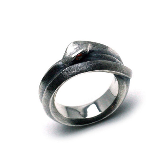 Snake Double Ring / ガーネット