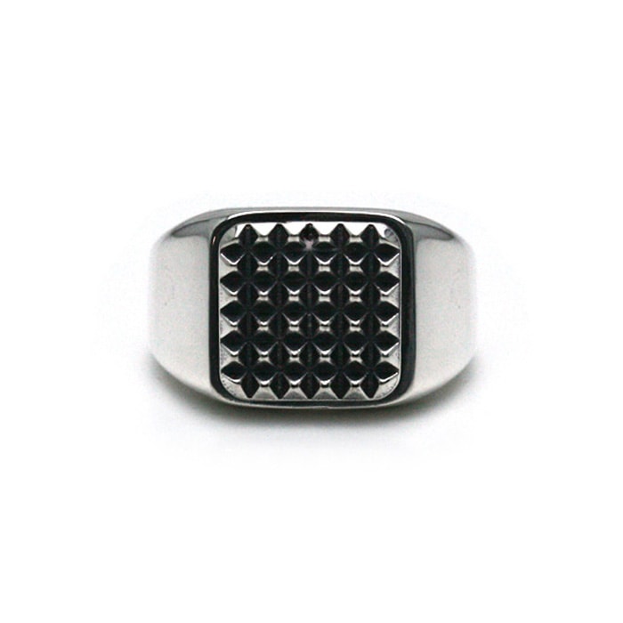 Tiny Studs Signet Ring