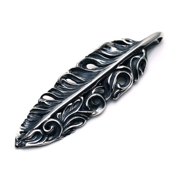 Acanthus Feather Necklace / Large