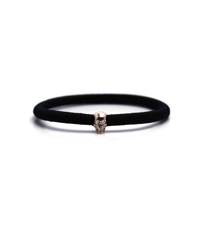 Skull Rubber Bracelet / K10 & Diamond
