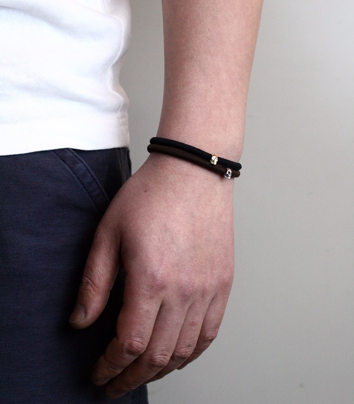 Skull Rubber Bracelet / K10 & Diamond