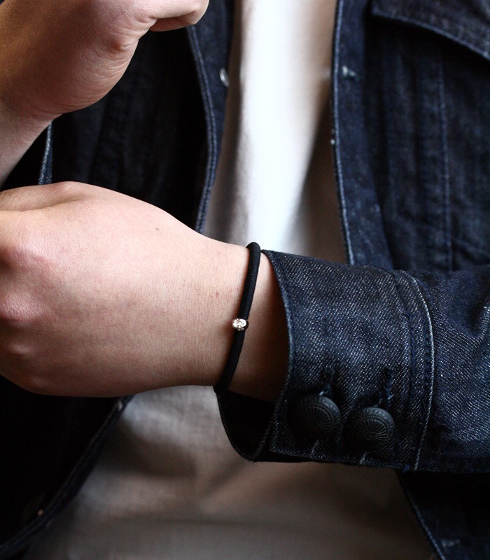 Skull Rubber Bracelet / K10 & Diamond