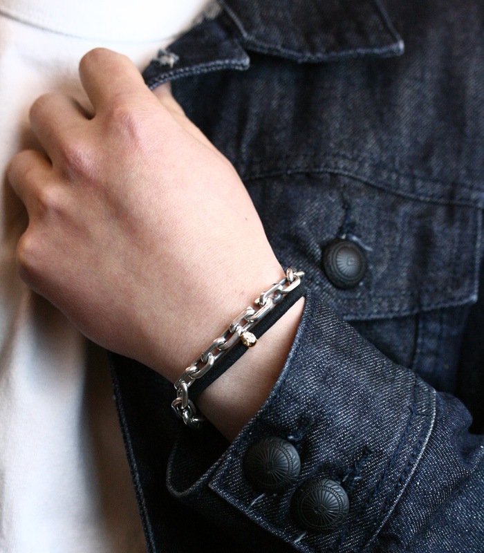 Skull Rubber Bracelet / K10 & Diamond