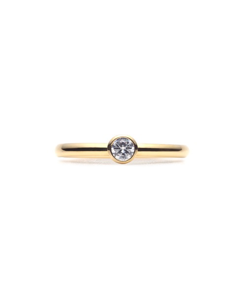 Plain Engagement Ring K18 YELLOW GOLD0.15ct)