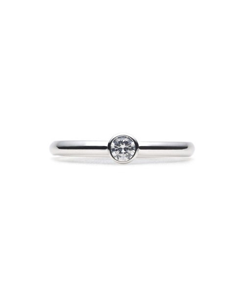 Plain Engagement Ring K18 WHITE GOLD��0.15ct)