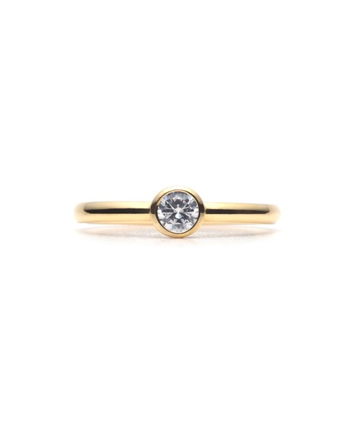 Plain Engagement Ring K18 YELLOW GOLD0.2ct)