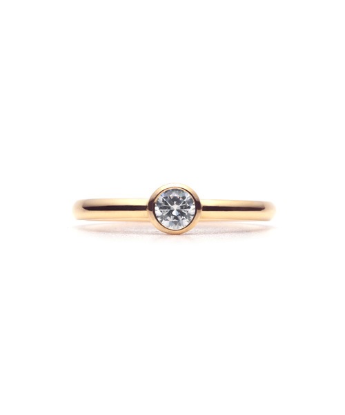 Plain Engagement Ring K18 PINK GOLD0.2ct)