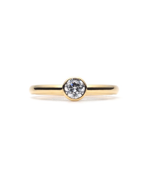 Plain Engagement Ring K18 YELLOW GOLD��0.3ct)
