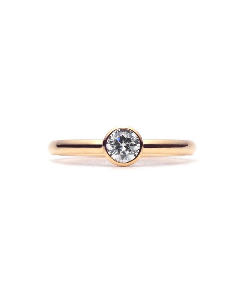 Plain Engagement Ring K18 PINK GOLD0.3ct)