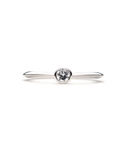Plain Engagement Ring Ver.2 K18 WHITE GOLD��0.15ct)