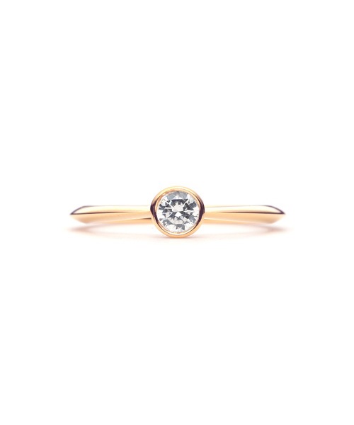 Plain Engagement Ring Ver.2 K18 PINK GOLD0.2ct)