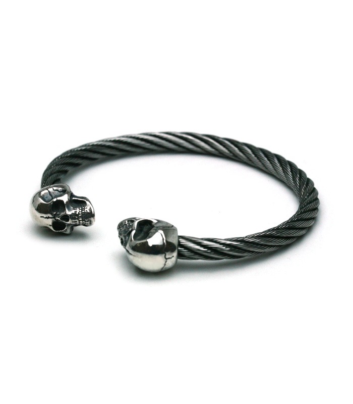 サットン バイ ローナ サットン レディース ブレスレット・バングル・アンクレット アクセサリー Sutton Stainless Steel  Two-Tone Leathe B acelet With B aided St ipe Detail Black ブレスレット