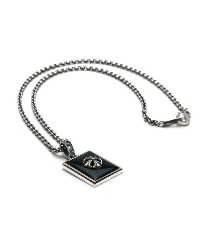 Square Onyx Necklace/ Cross01