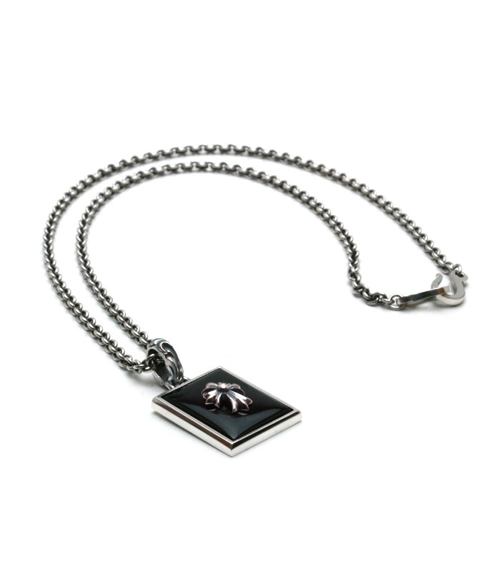 Square Onyx Necklace/ Cross02