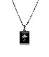 Square Onyx Necklace/ Cross02