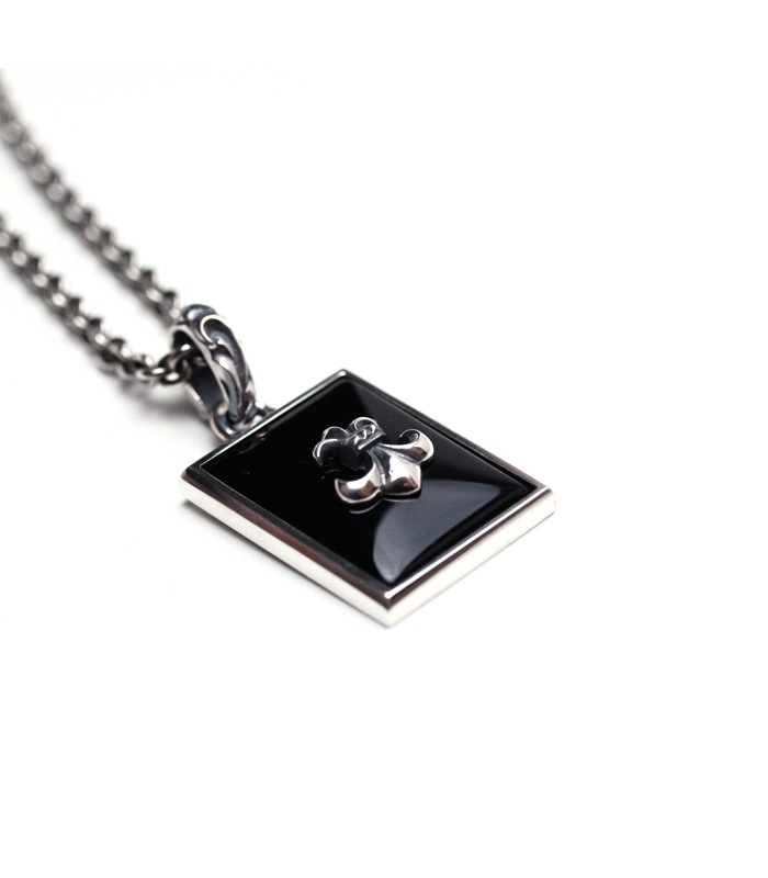 Square Onyx Necklace/ Lily