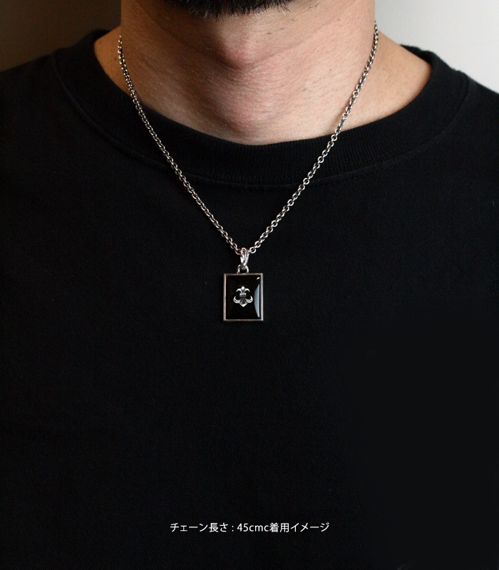 Square Onyx Necklace/ Lily