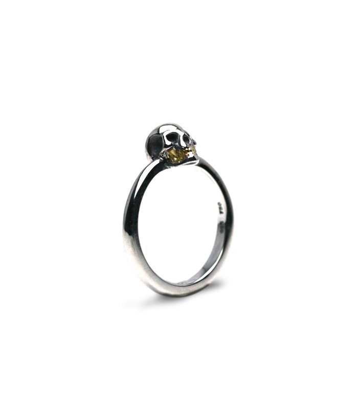 Small Skull Ring / Silver & K18Gold