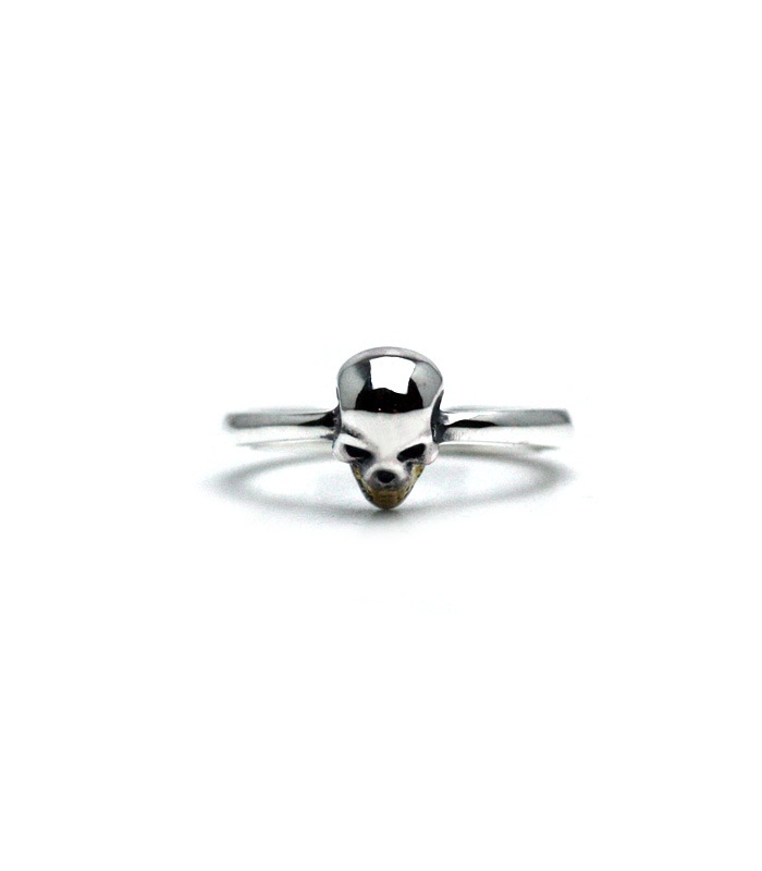 Small Skull Ring / Silver & K18Gold