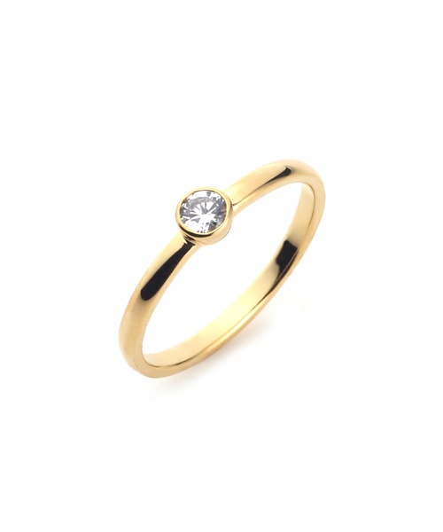 Plain Engagement Ring K18 YELLOW GOLD0.15ct)