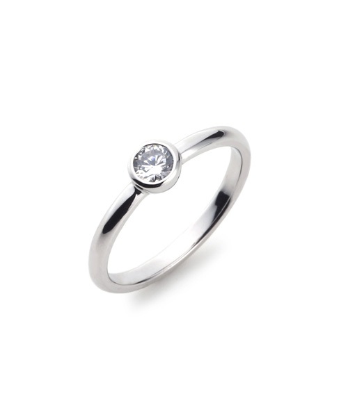 Plain Engagement Ring K18 WHITE GOLD��0.2ct)