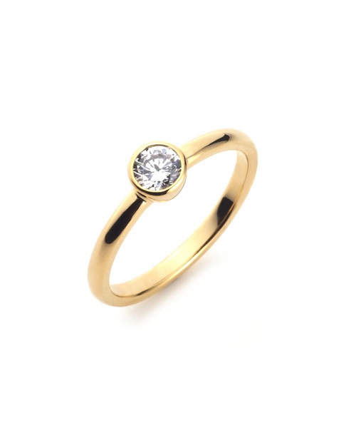 Plain Engagement Ring K18 YELLOW GOLD��0.3ct)