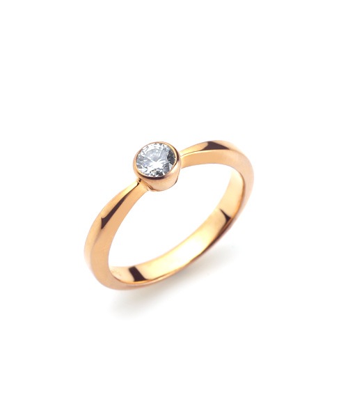 Classic Engagement Ring K18 PINK GOLD0.2ct)