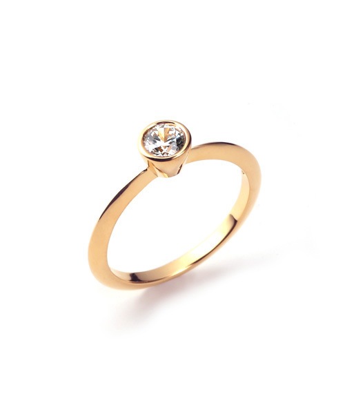 Plain Engagement Ring Ver.2 K18 PINK GOLD0.3ct)