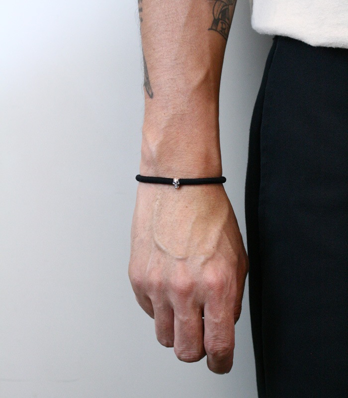 Skull Rubber Bracelet / Silver925
