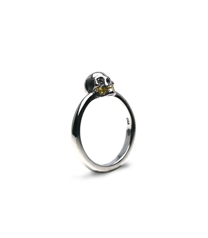 Small Skull Ring / Silver & K18Gold(Diamond)