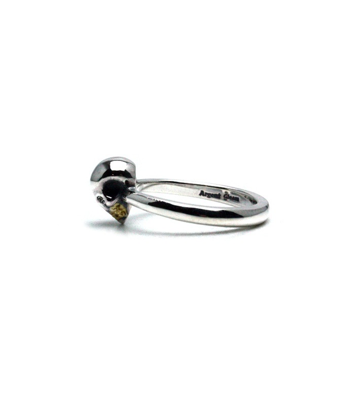 Small Skull Ring / Silver & K18Gold(Diamond)
